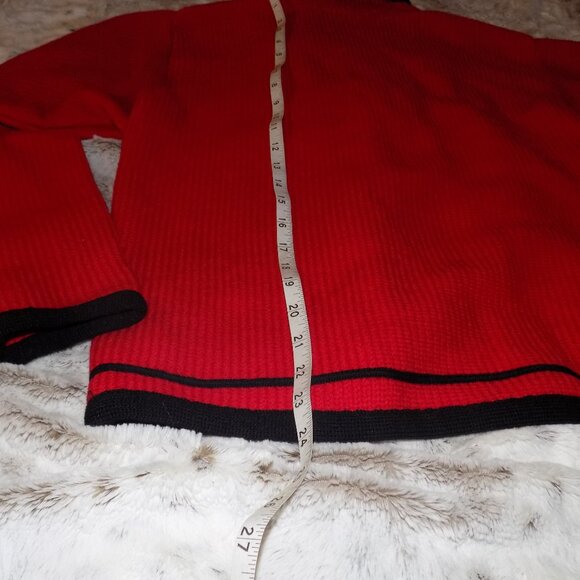 Vintage Pendleton Red and Black Western 100% Virgin Wool Cardigan - Picture 11 of 16